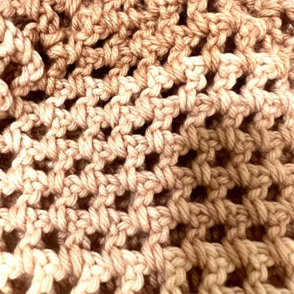 Handmade Slouchy Crochet Beanie Ombre Cream Rose Boho Unisex Cozy Winter Hat ✨ - Picture 9 of 10